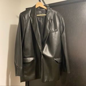 Zara Leather Blazer